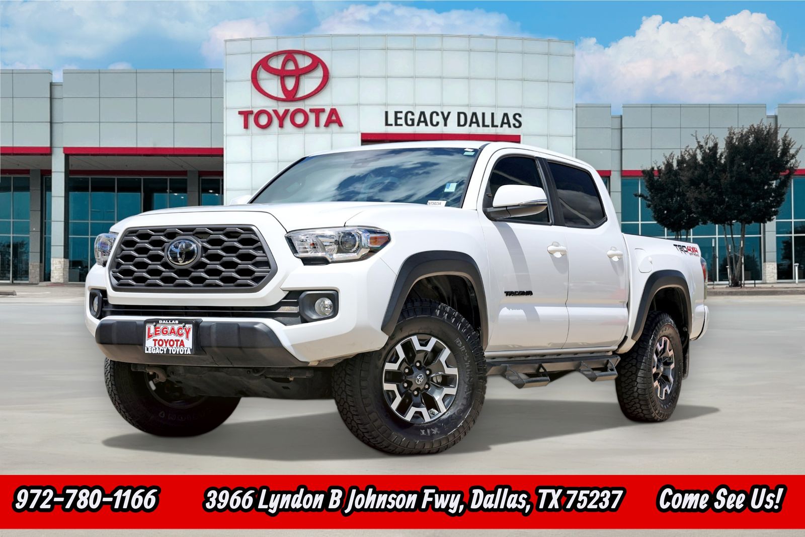 Super White 2020 Toyota Tacoma TRD Off Road Double Cab 4WD Pickup Truck Four-Wheel Drive 6-Speed Automatic