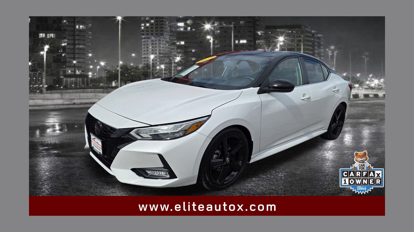 Aspen White Tricoat/Super Black 2023 Nissan Sentra SR FWD Sedan Front-Wheel Drive Continuously Variable Transmission