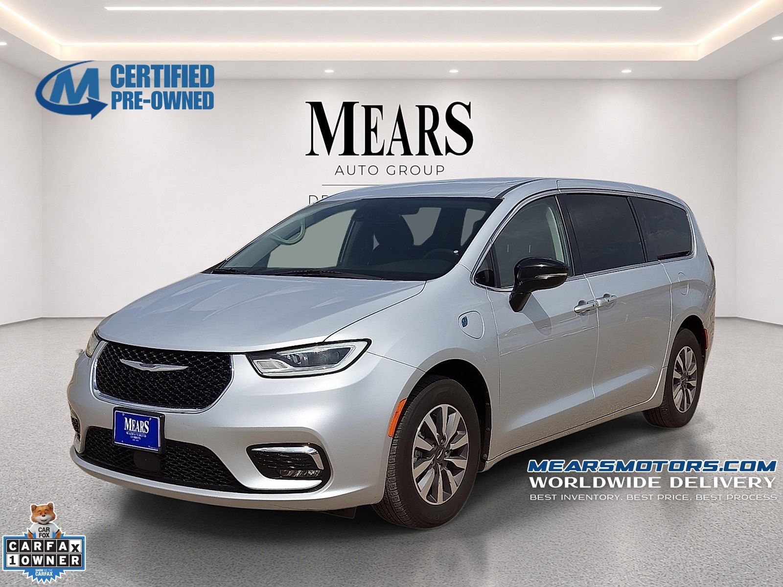 Silver Mist Clearcoat 2024 Chrysler Pacifica Hybrid Minivan Front-Wheel Drive Continuously Variable Transmission
