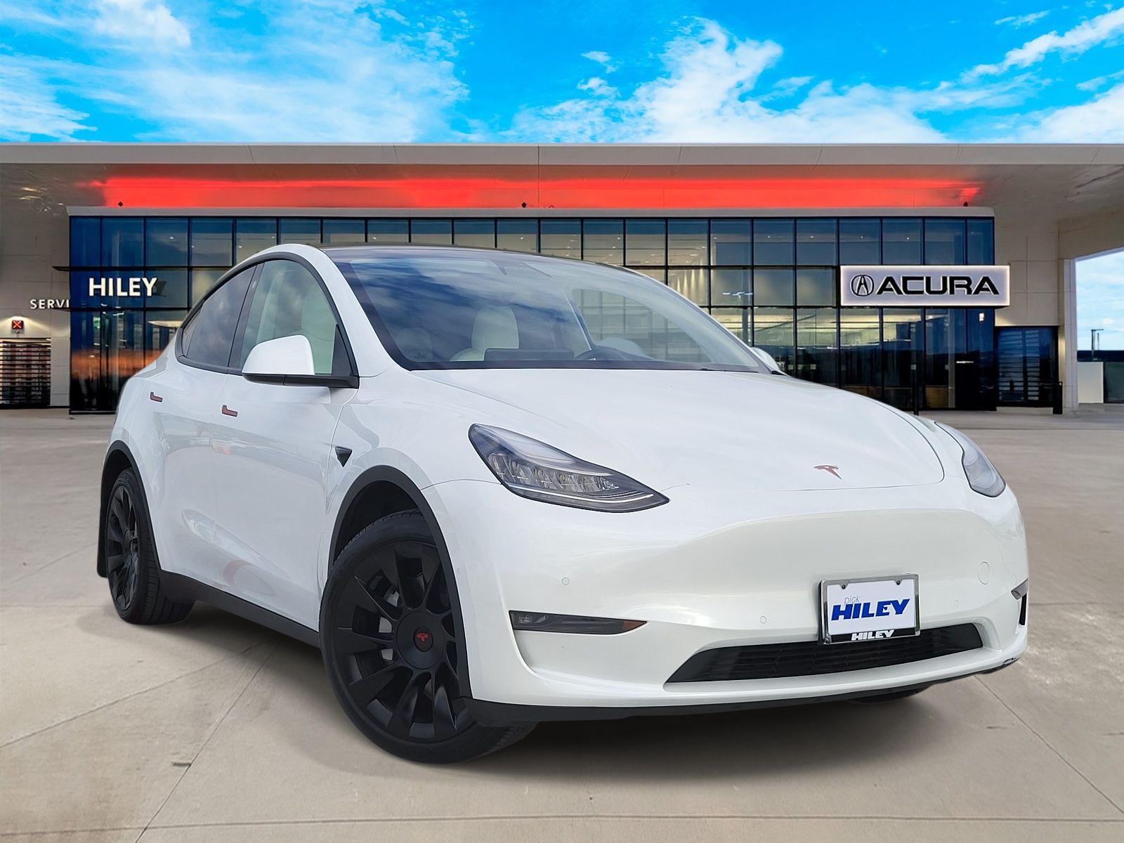 Pearl White Multi-Coat 2021 Tesla Model Y Long Range AWD SUV / Crossover All-Wheel Drive 1-Speed Automatic