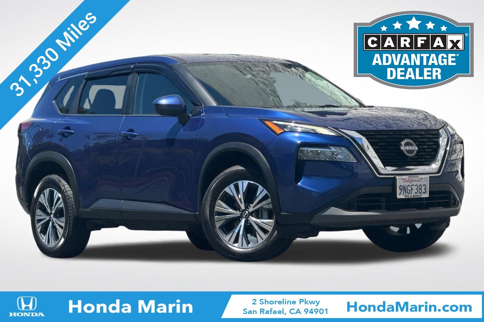 Caspian Blue Metallic 2023 Nissan Rogue SV AWD SUV / Crossover All-Wheel Drive Continuously Variable Transmission
