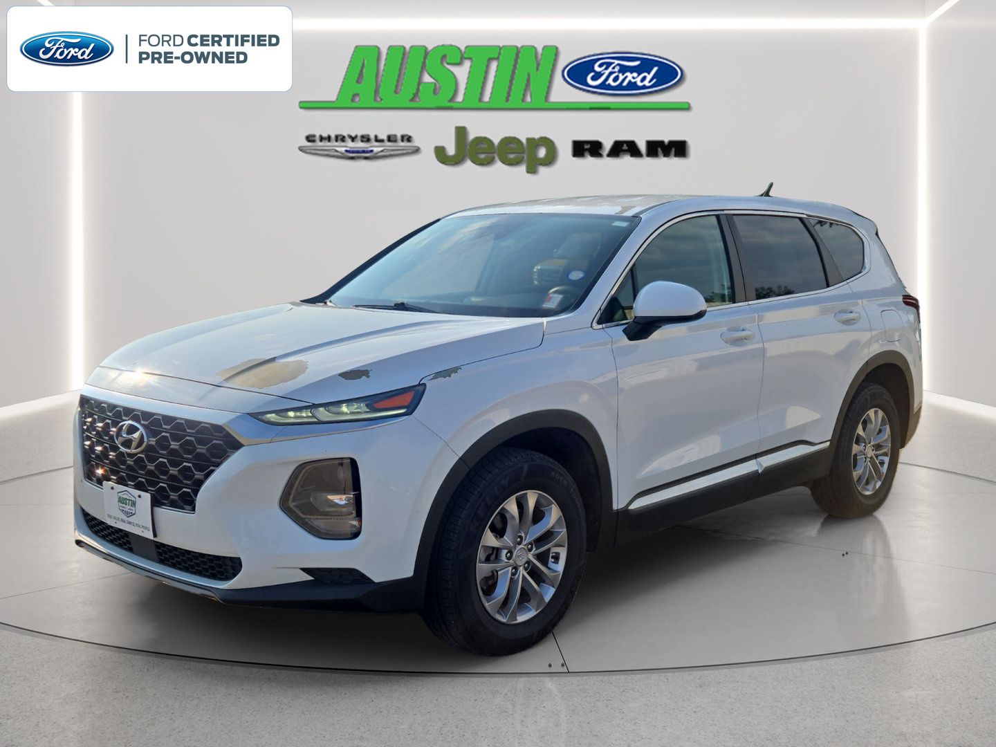 Quartz White 2019 Hyundai Santa Fe SUV / Crossover All-Wheel Drive 8-Speed Automatic