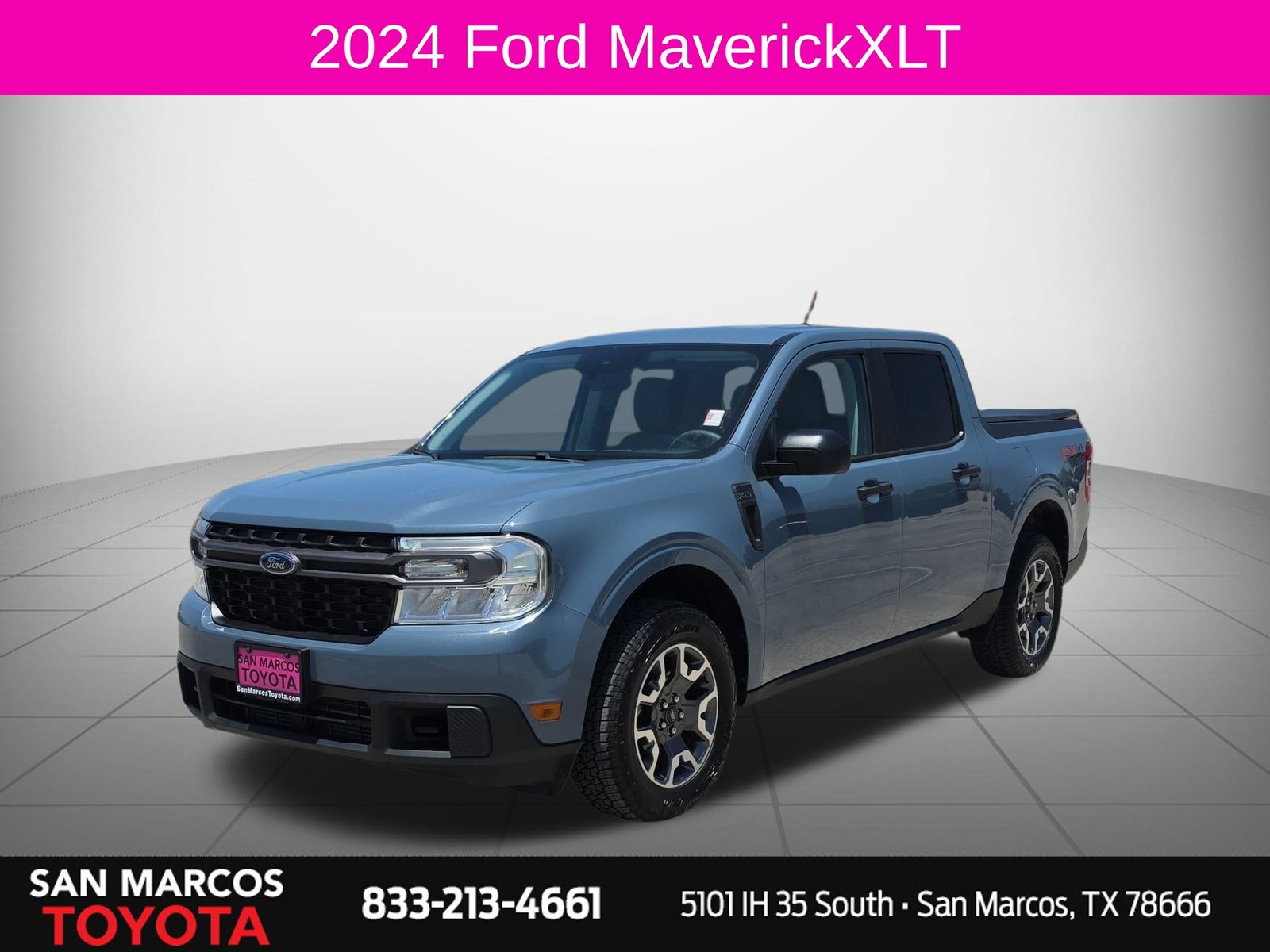 Blue (Azure Gray Metallic) 2024 Ford Maverick Pickup Truck All-Wheel Drive 8-Speed Automatic
