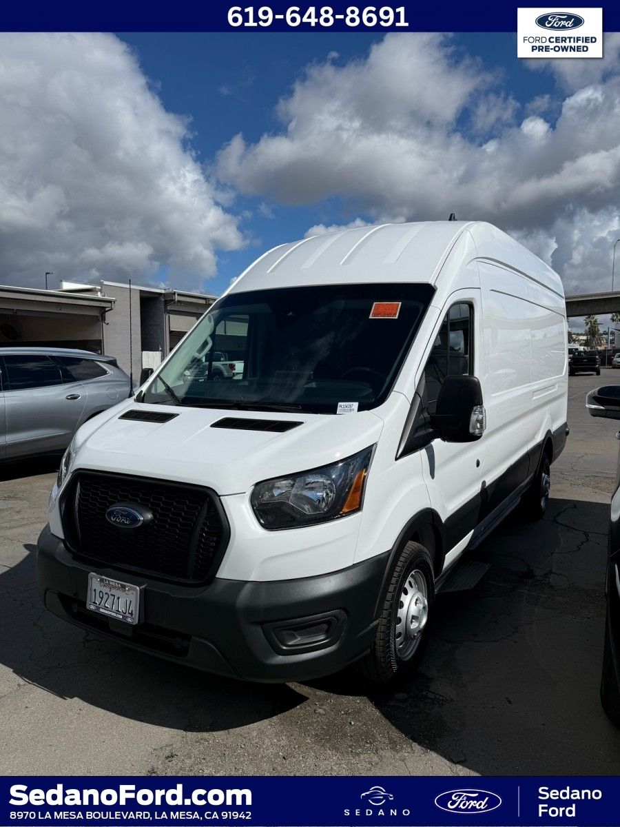 Oxford White 2024 Ford Transit Cargo 350 High Roof Extended LB RWD Van Rear-Wheel Drive
