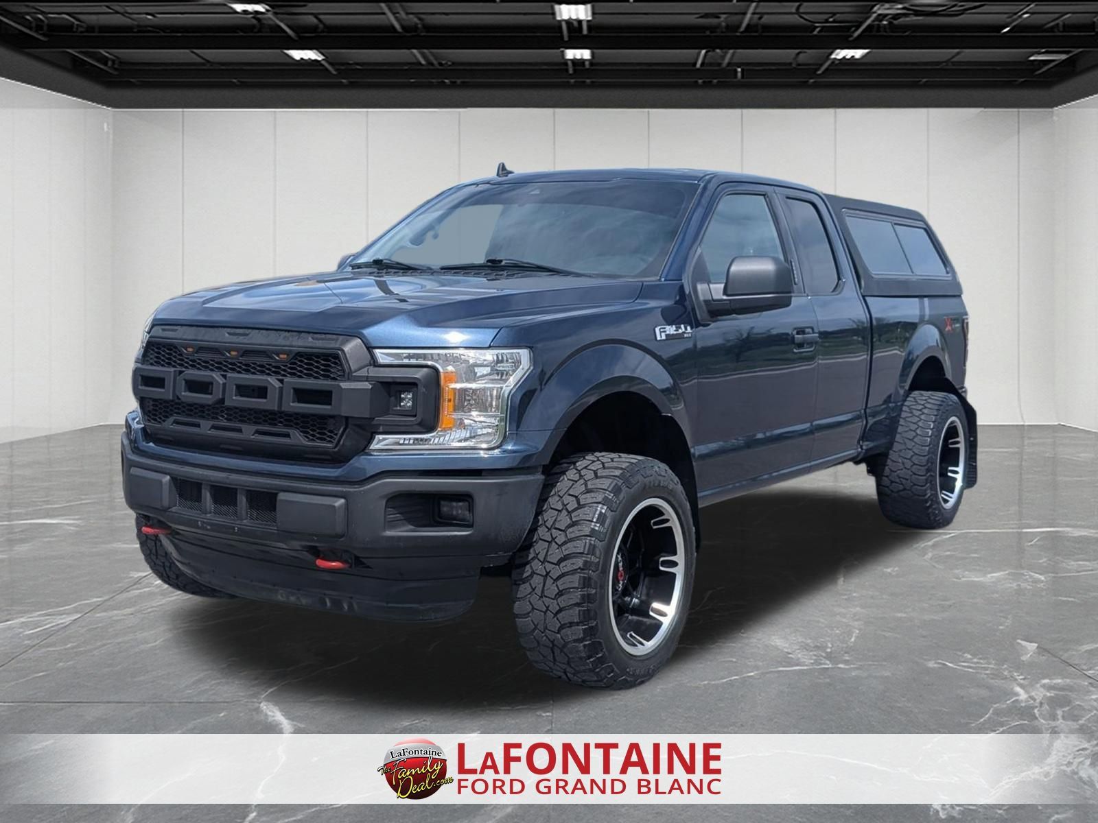 Blue 2019 Ford F-150 XLT SuperCab 4WD Pickup Truck Four-Wheel Drive Automatic