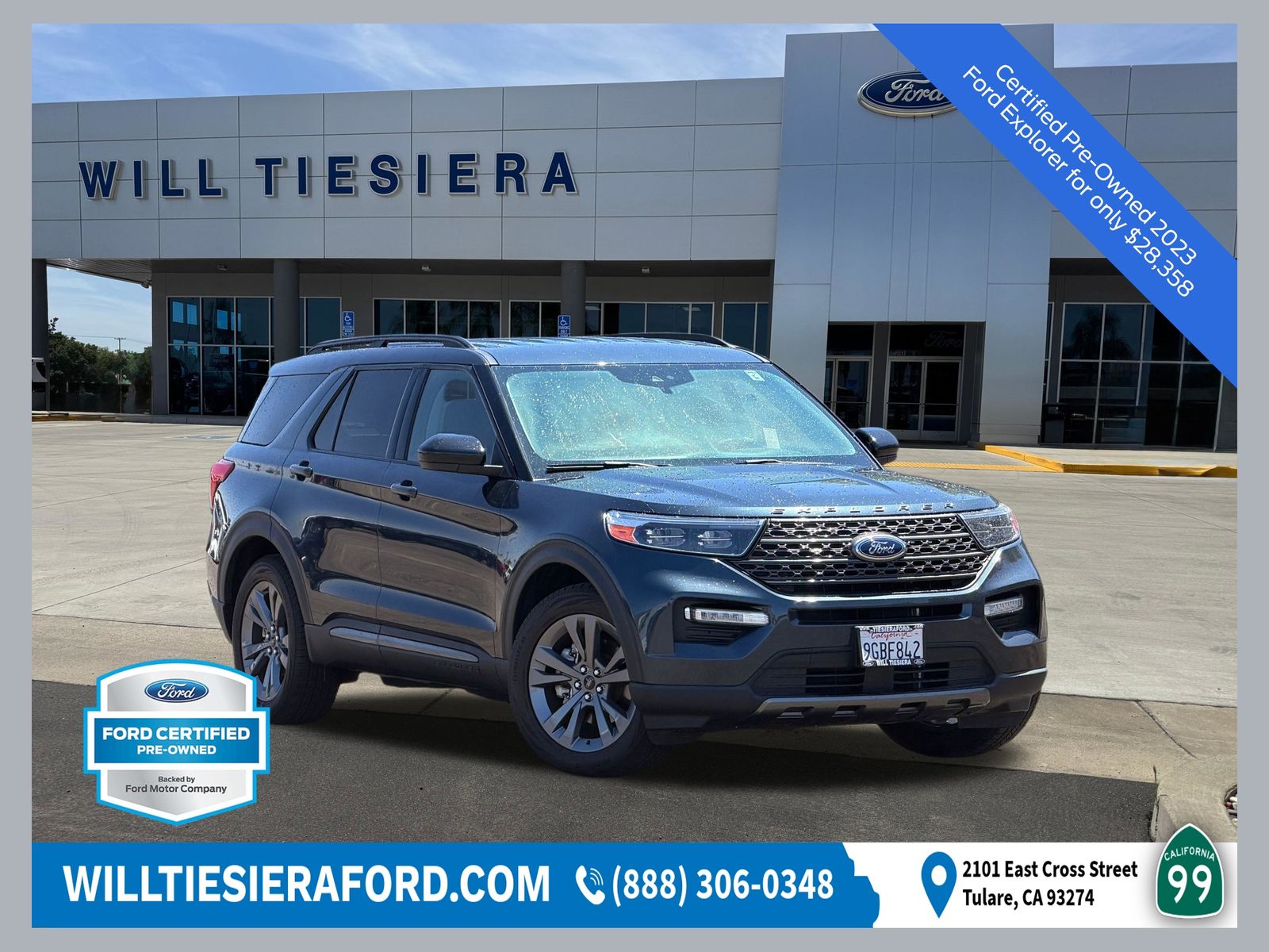 Blue Metallic 2023 Ford Explorer SUV / Crossover Rear-Wheel Drive Automatic
