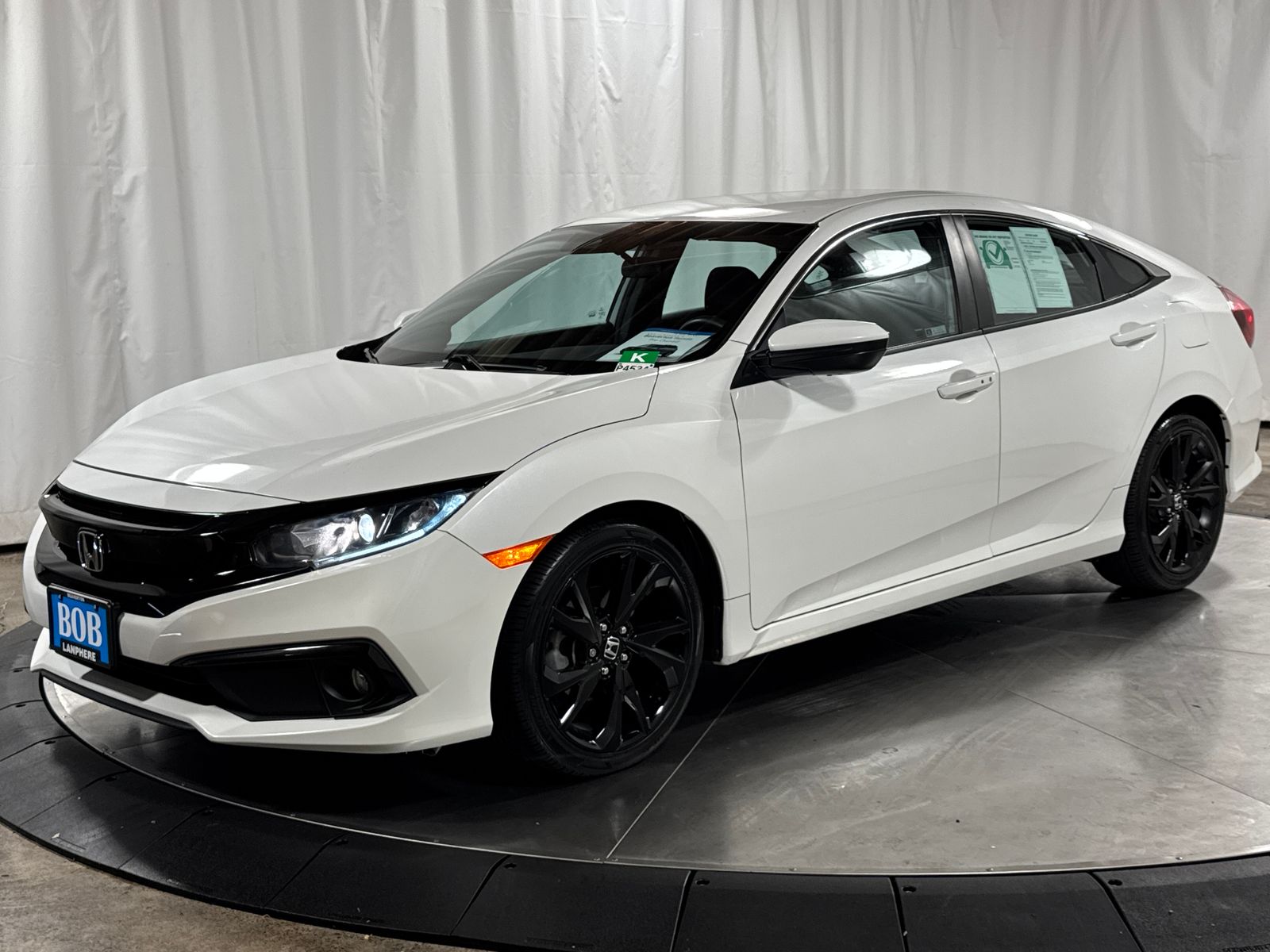 White Orchid Pearl 2019 Honda Civic Sedan Front-Wheel Drive Continuously Variable Transmission