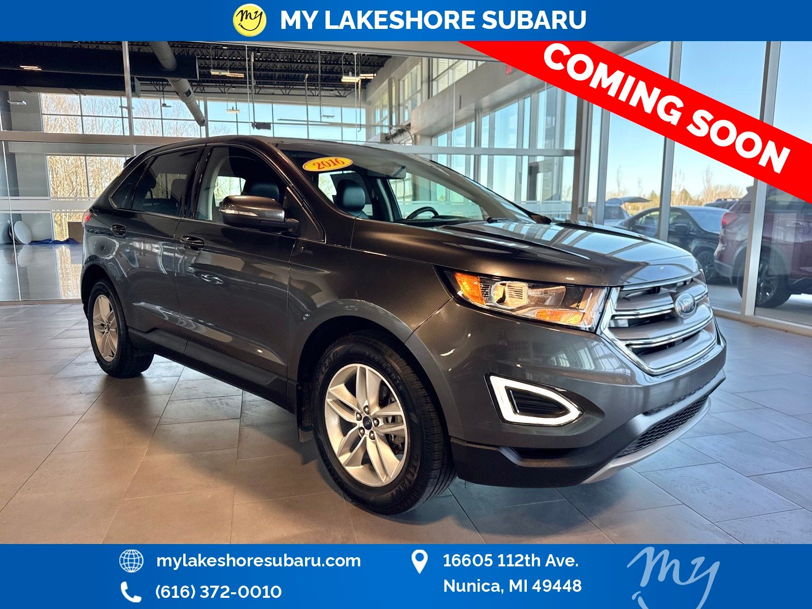 Gray (Magnetic Metallic) 2016 Ford Edge SEL SUV / Crossover Front-Wheel Drive 6-Speed Automatic