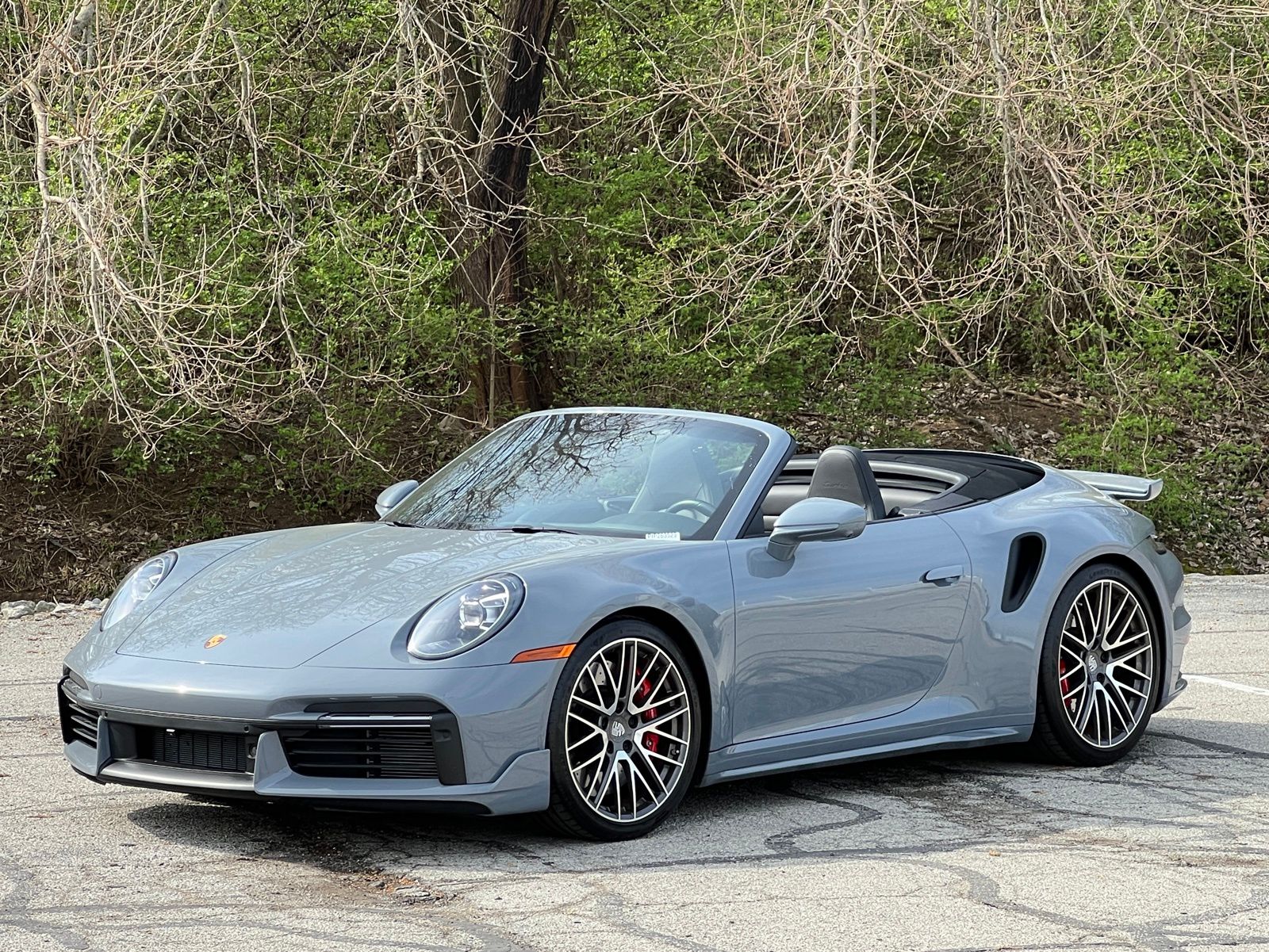 Gray (Arctic Grey) 2023 Porsche 911 Turbo Cabriolet AWD Convertible All-Wheel Drive 8-Speed Automatic