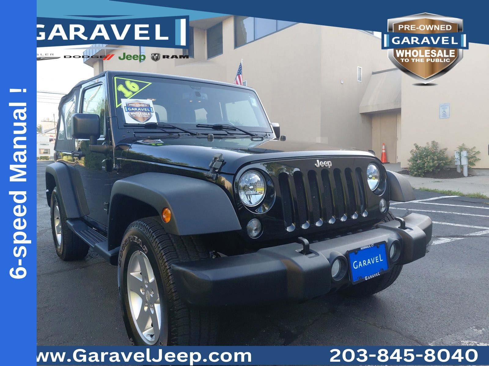 Black Clearcoat 2016 Jeep Wrangler SUV / Crossover Four-Wheel Drive 6-Speed Manual