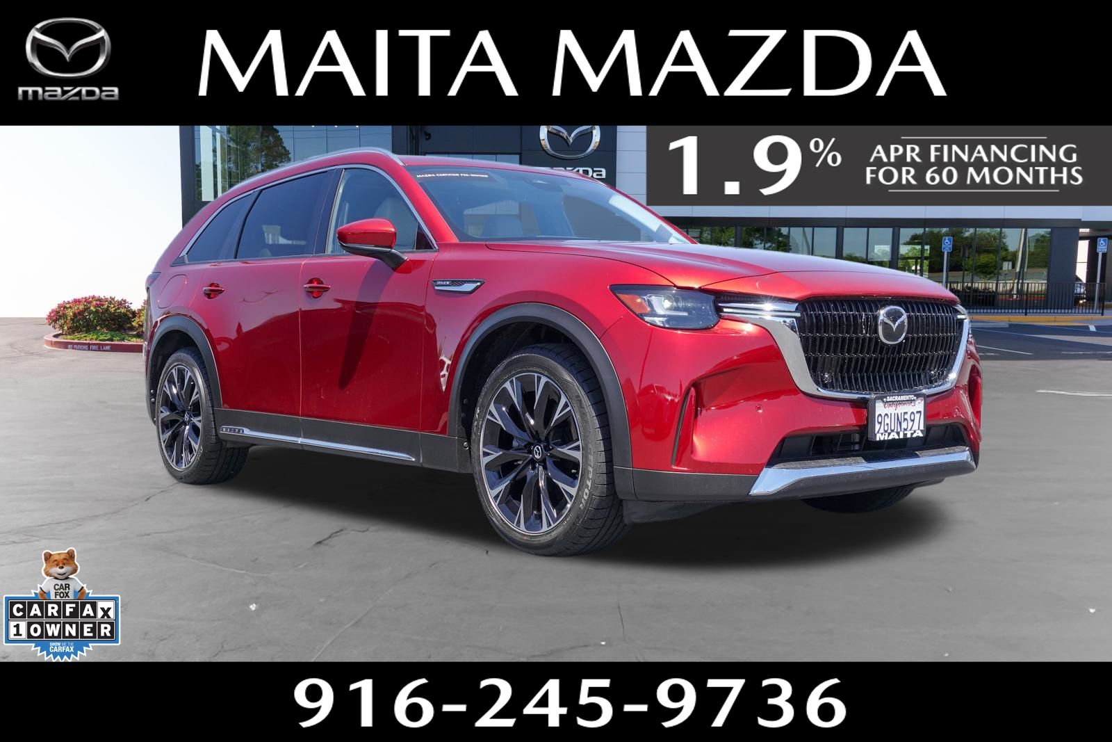 Soul Red Crystal Metallic 2024 Mazda CX-90 PHEV Premium AWD SUV / Crossover All-Wheel Drive 8-Speed Automatic