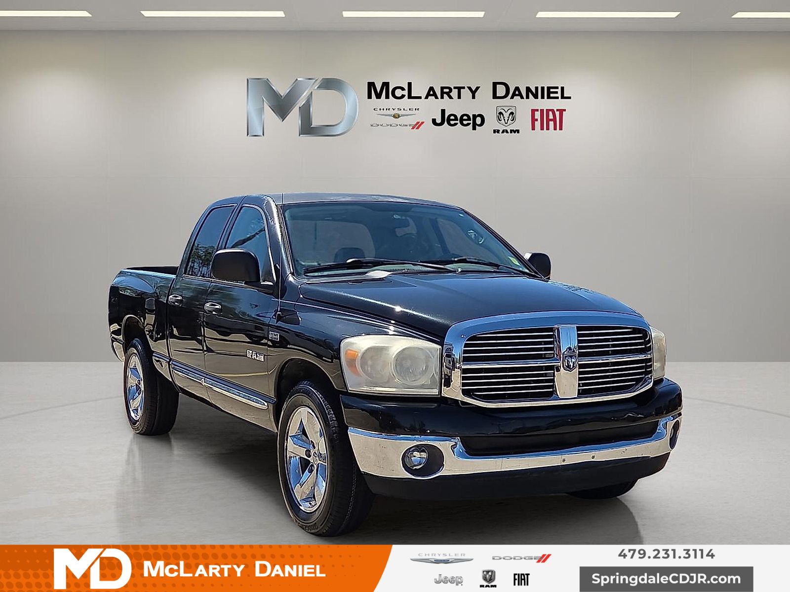 Brilliant Black Crystal Pearlcoat 2008 Dodge RAM 1500 SLT Quad Cab RWD Pickup Truck Rear-Wheel Drive 5-Speed Automatic