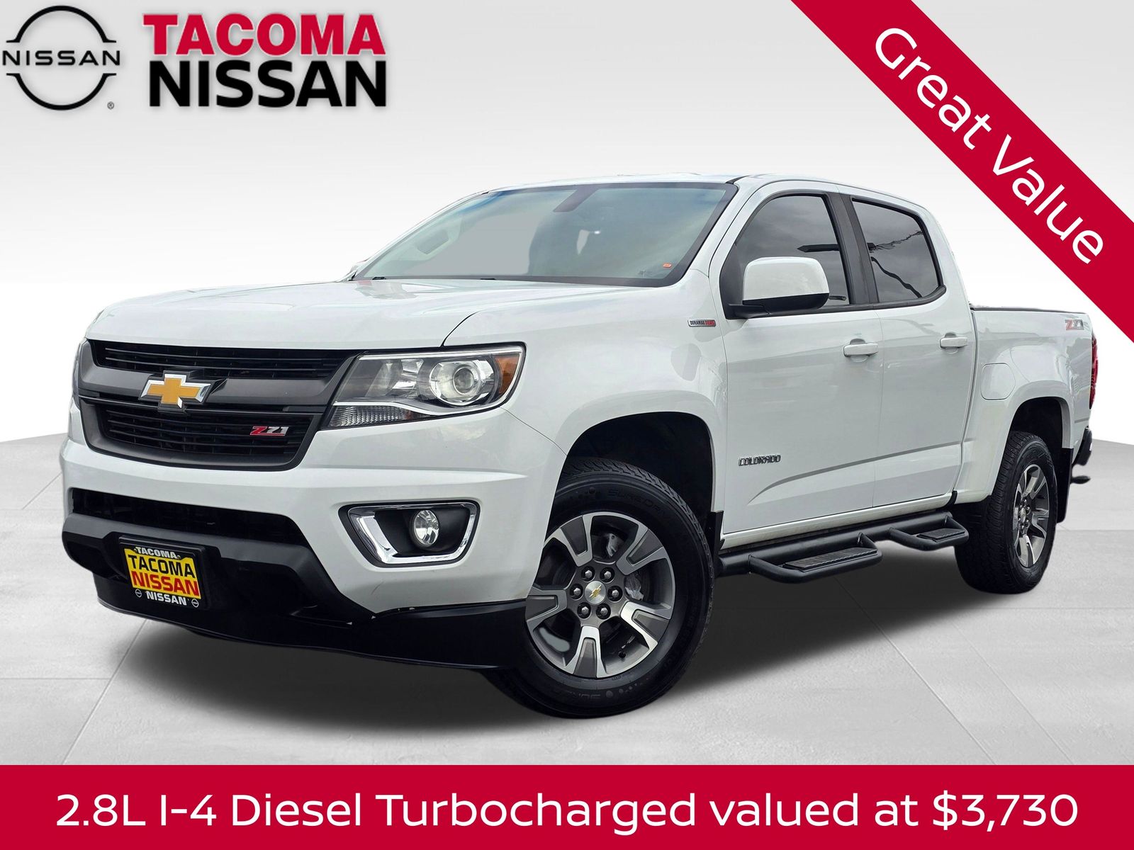 Summit White 2018 Chevrolet Colorado Pickup Truck Four-Wheel Drive 6-Speed Automatic