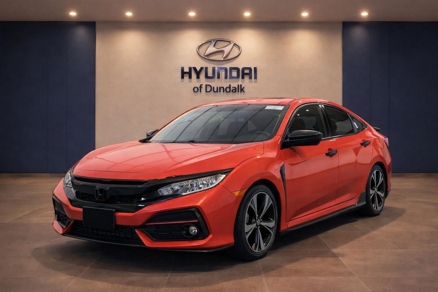 Red 2019 Honda Civic Sedan Front-Wheel Drive Continuously Variable Transmission