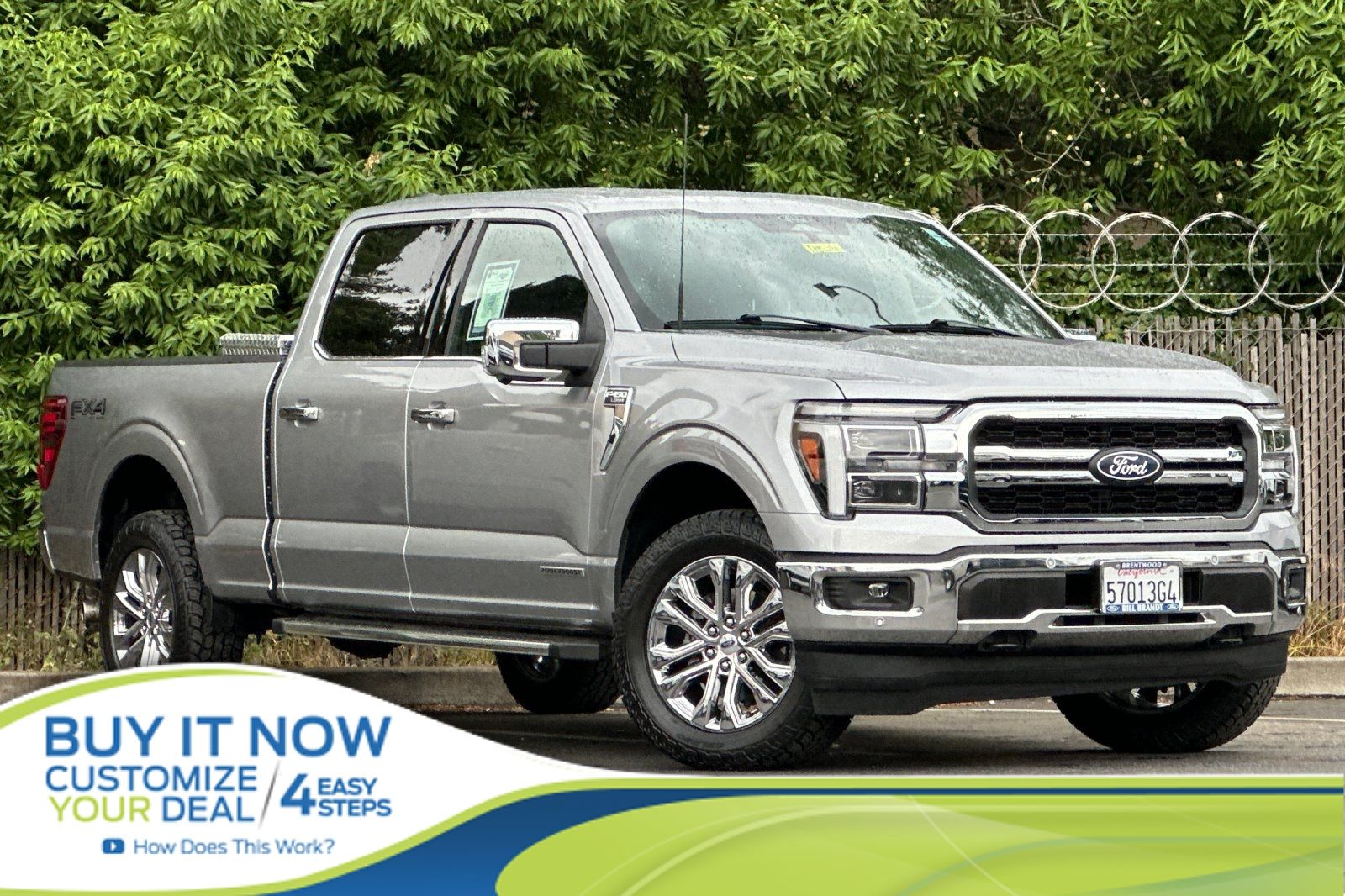 Iconic Silver Metallic 2025 Ford F-150 Lariat SuperCrew 4WD Pickup Truck Four-Wheel Drive Automatic