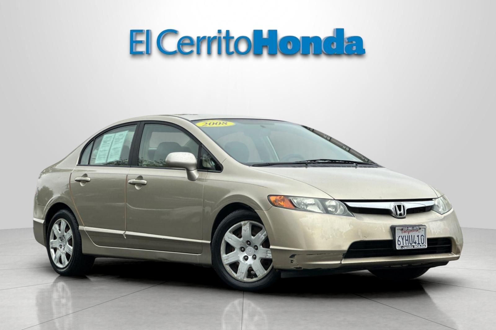 Brown (Borrego Beige Metallic) 2008 Honda Civic Sedan Front-Wheel Drive 5-Speed Automatic