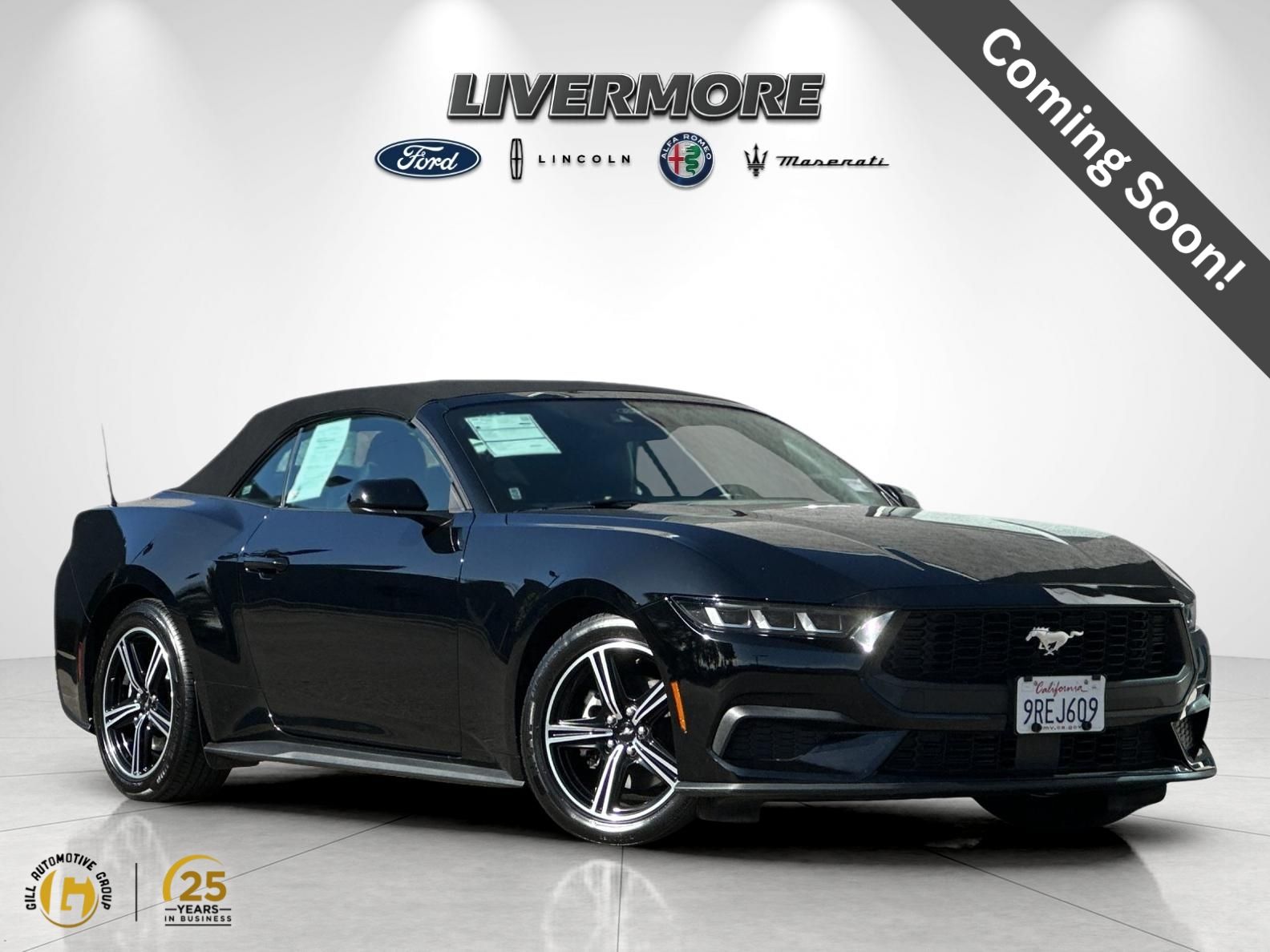 Shadow Black 2025 Ford Mustang Convertible Rear-Wheel Drive Automatic