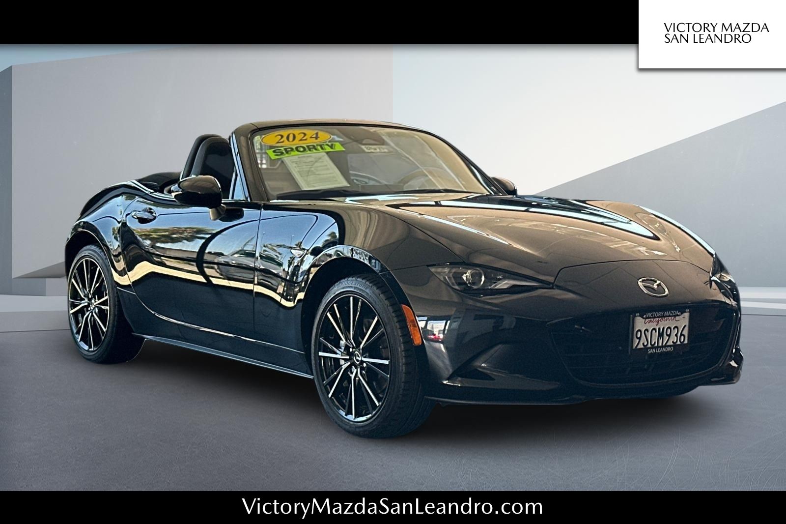Jet Black 2024 Mazda MX-5 Miata Convertible Rear-Wheel Drive 6-Speed Manual