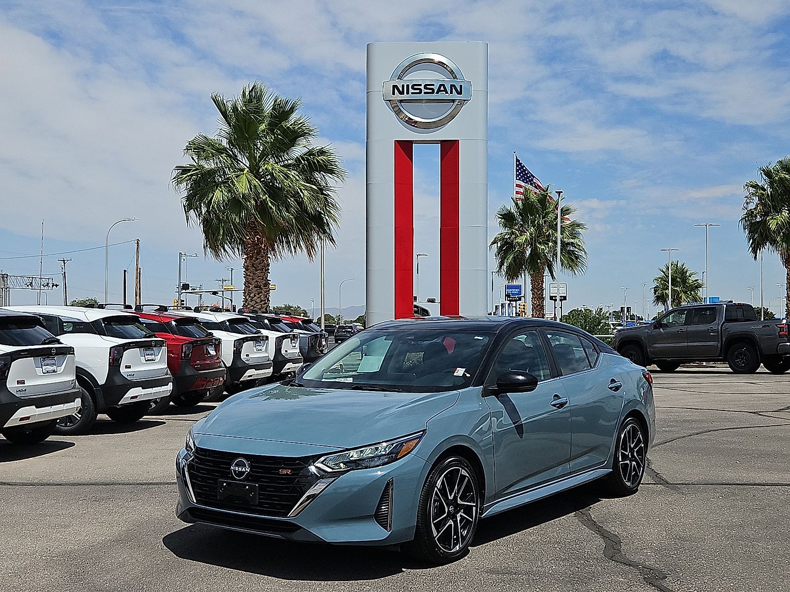 Atlantic Gray Metallic/Super Black 2024 Nissan Sentra SR FWD Sedan Front-Wheel Drive Continuously Variable Transmission