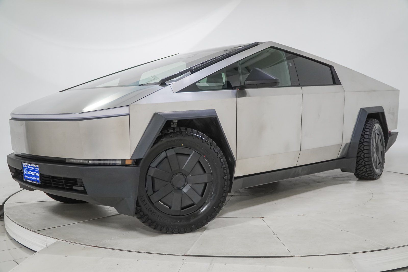 Gray (Ultra-Hard Stainless Steel) 2025 Tesla Cybertruck Crew Cab AWD Pickup Truck All-Wheel Drive 1-Speed Automatic