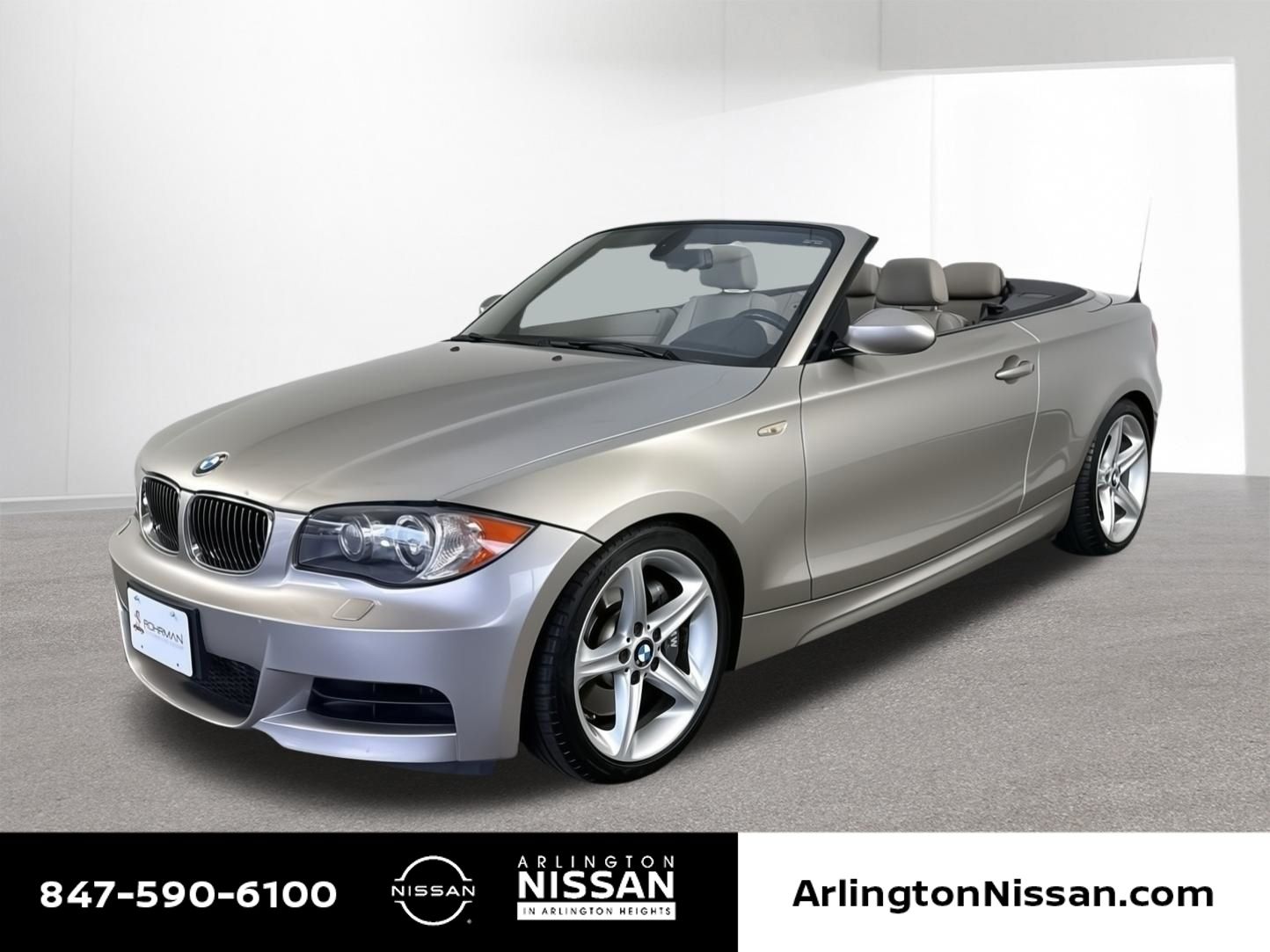 Silver Metallic 2009 BMW 1 Series Convertible Rear-Wheel Drive 6-Speed Automatic