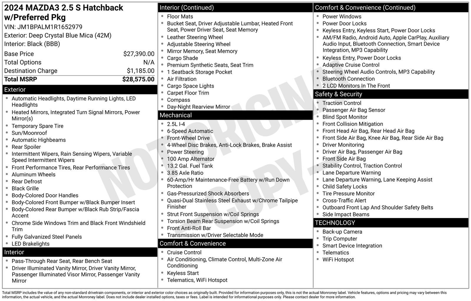 Used Car 2024 Mazda Mazda3  2.5 S Preferred Package For Sale Under $25,000 In Austin, Texas