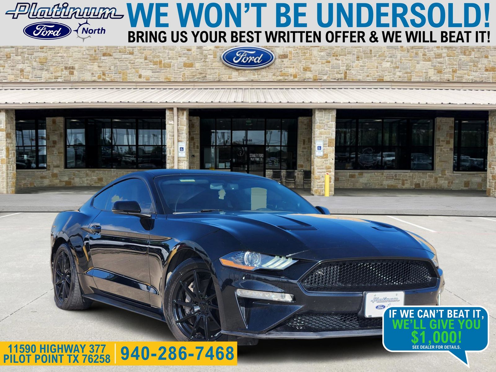 Shadow Black 2019 Ford Mustang EcoBoost Premium Coupe RWD Coupe Rear-Wheel Drive Automatic