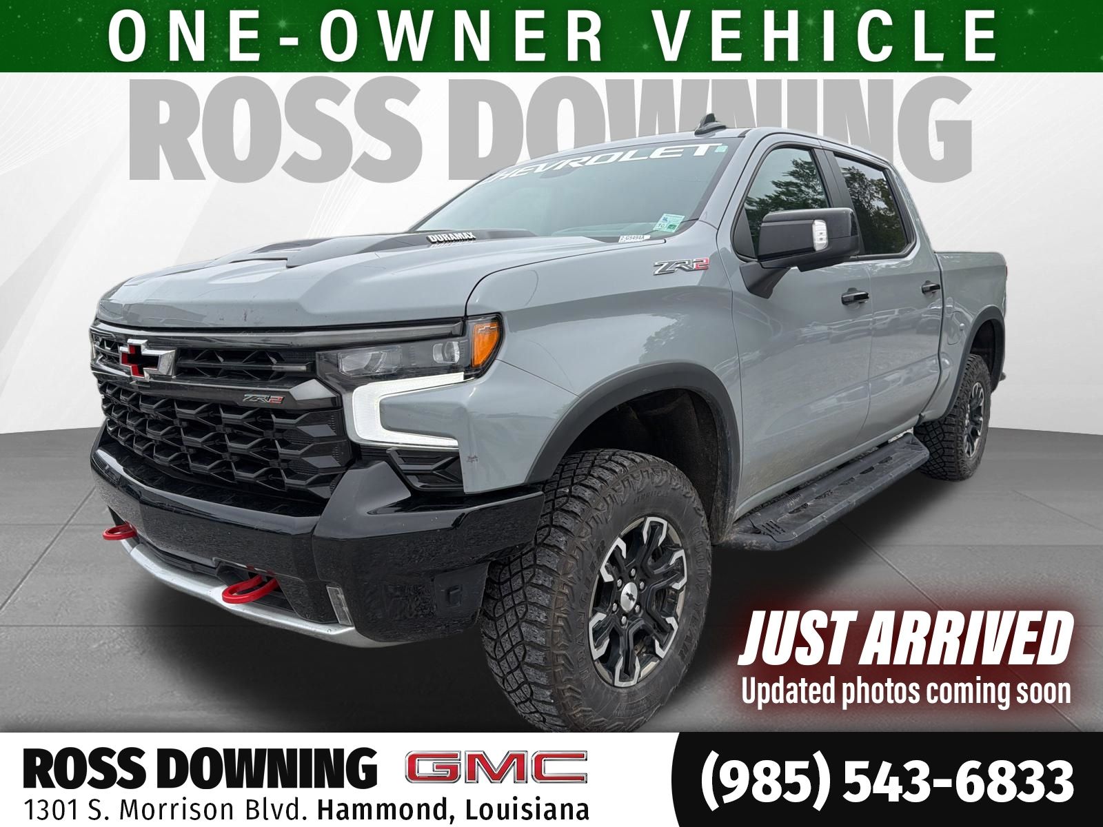 Slate Gray Metallic 2024 Chevrolet Silverado 1500 ZR2 Crew Cab 4WD Pickup Truck Four-Wheel Drive Automatic