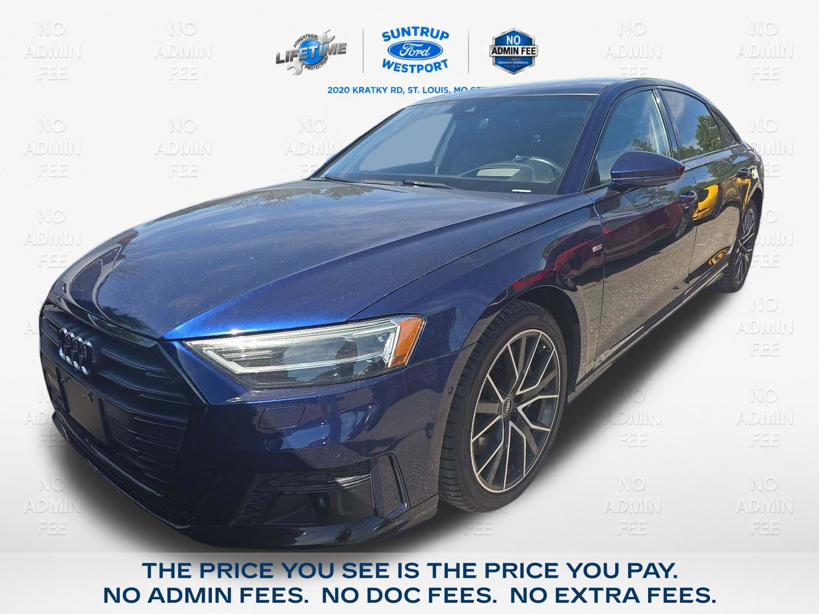 Blue Metallic 2021 Audi A8 Sedan All-Wheel Drive 8-Speed Automatic