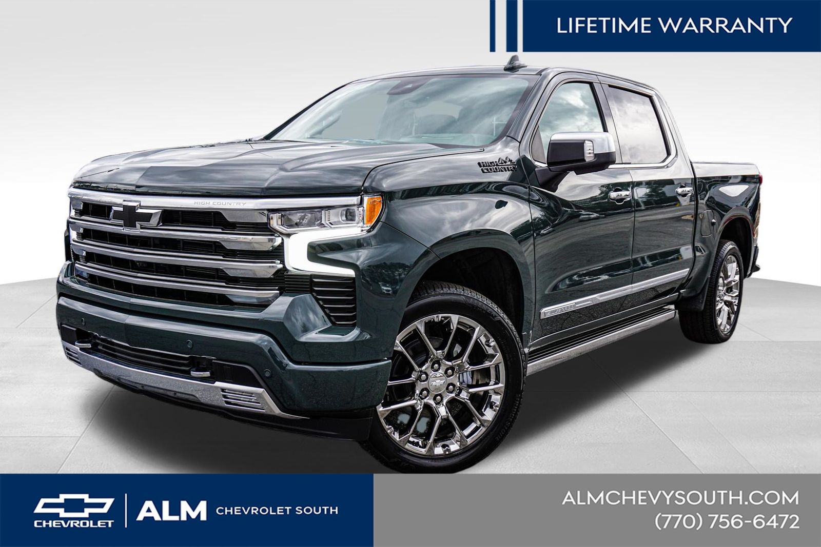 Cypress Gray 2026 Chevrolet Silverado 1500 High Country Crew Cab 4WD Pickup Truck Four-Wheel Drive Automatic