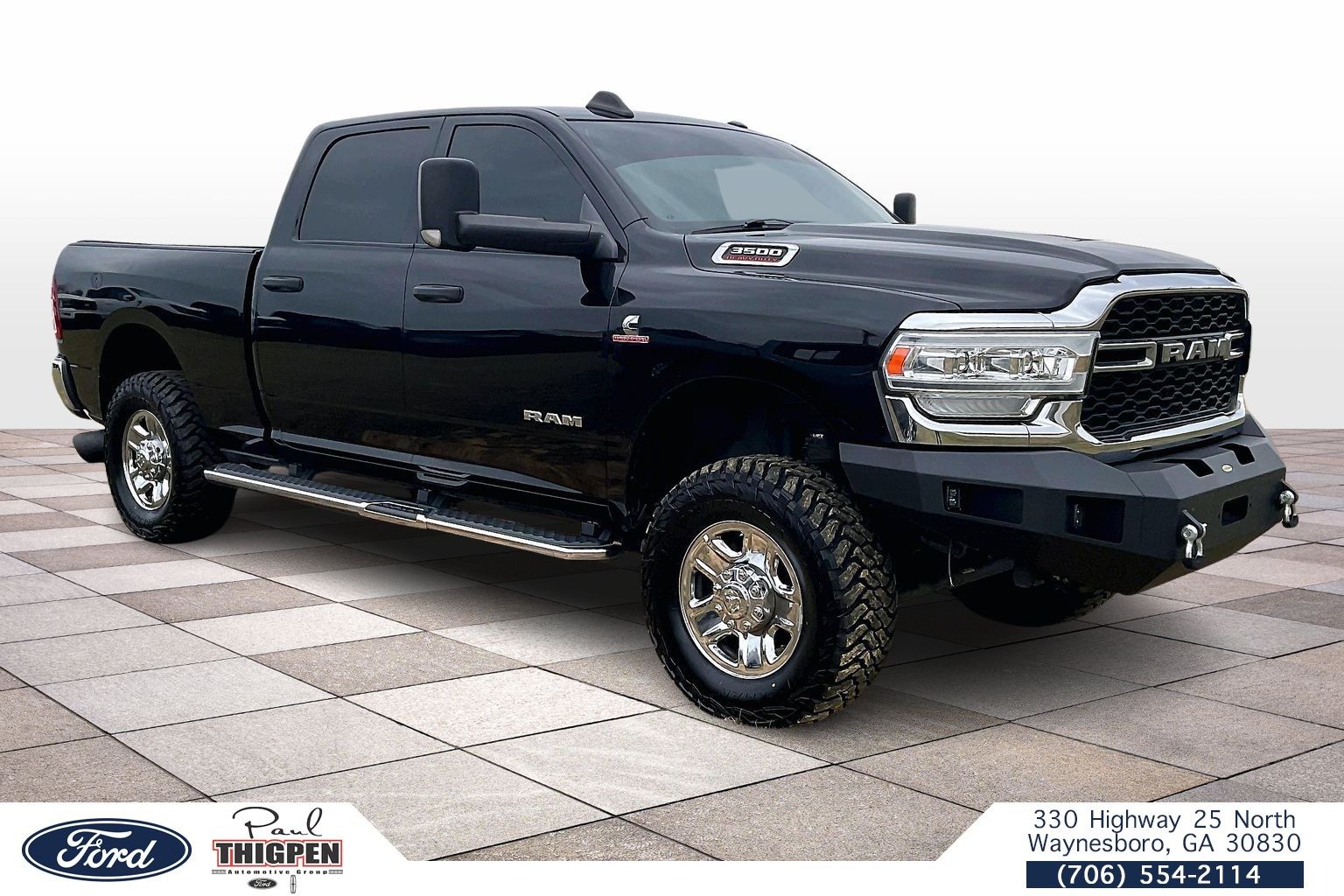 Diamond Black Crystal Pearlcoat 2022 RAM 3500 Tradesman Crew Cab 4WD Pickup Truck Four-Wheel Drive 6-Speed Automatic