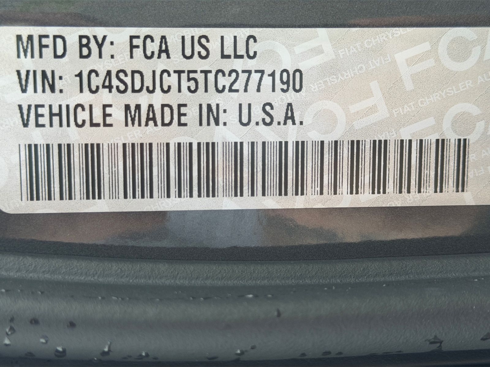 2026 DB Black Crystal Clearcoat Dodge Durango AWD SUV
