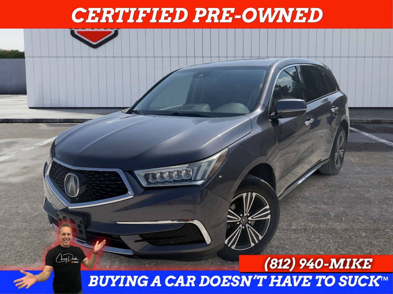 Gray (Modern Steel) 2017 Acura MDX SUV / Crossover All-Wheel Drive 9-Speed Automatic