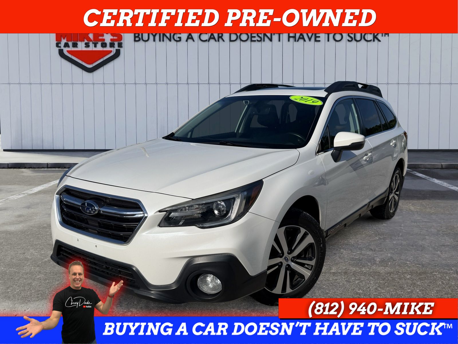 Crystal White Pearl 2019 Subaru Outback Wagon All-Wheel Drive Continuously Variable Transmission