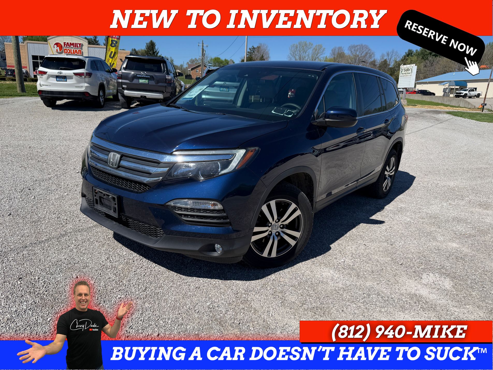 Black (Obsidian Blue) 2016 Honda Pilot EX AWD with Honda Sensing SUV / Crossover All-Wheel Drive 6-Speed Automatic