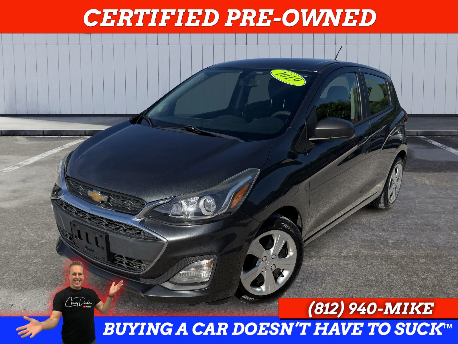 Nightfall Gray Metallic 2019 Chevrolet Spark LS FWD Hatchback Front-Wheel Drive Continuously Variable Transmission