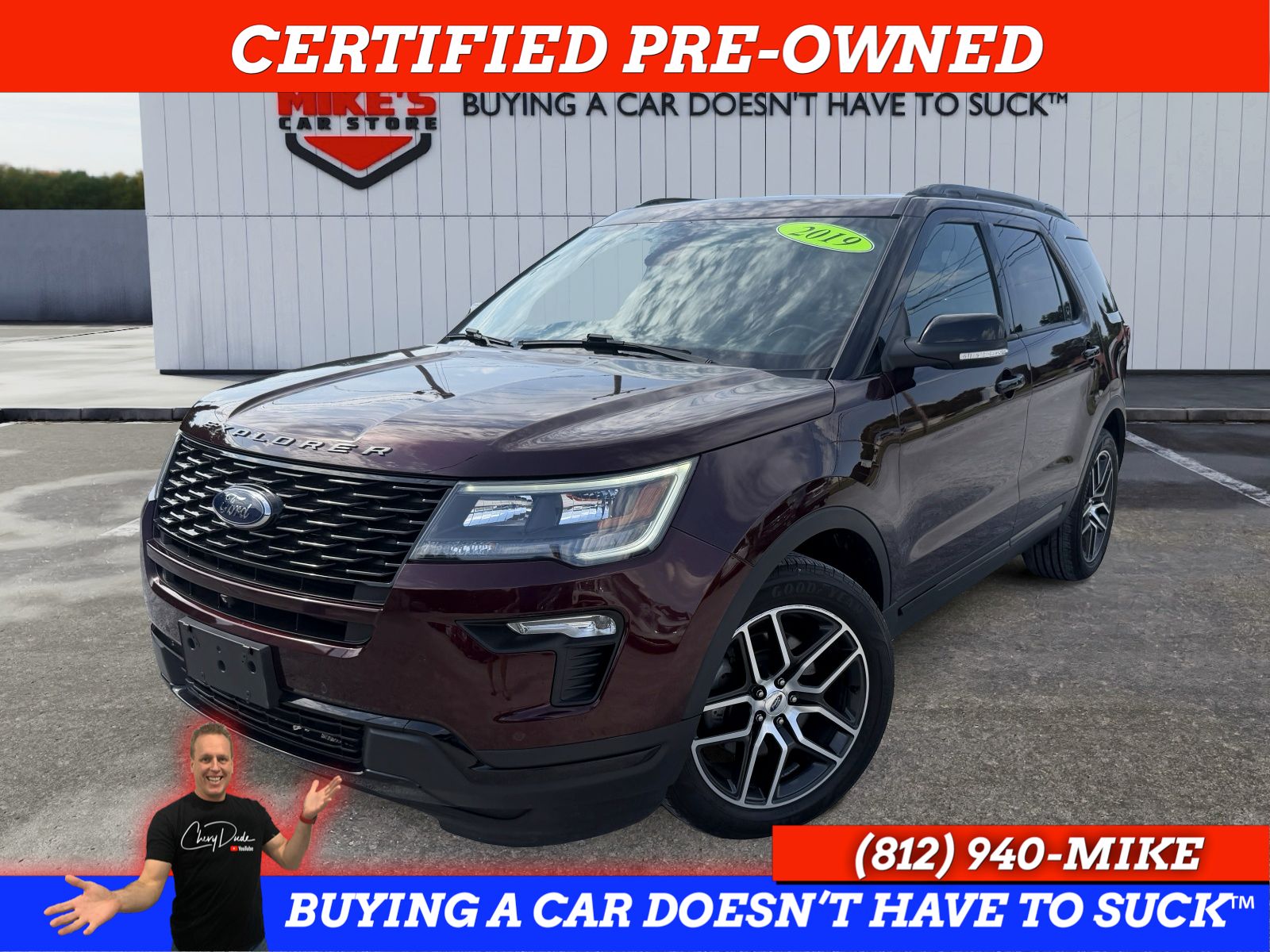 Red (Burgundy) 2019 Ford Explorer SUV / Crossover All-Wheel Drive 6-Speed Automatic