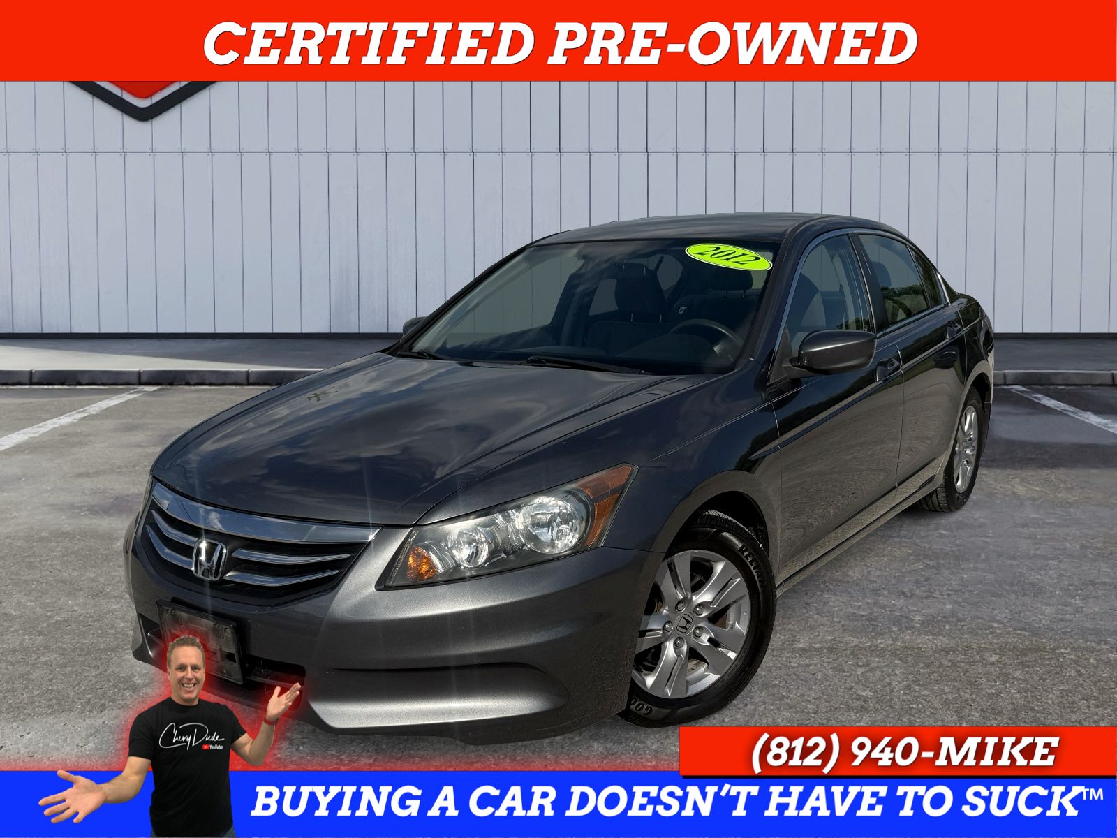 Alabaster Silver Metallic 2012 Honda Accord Sedan Front-Wheel Drive 5-Speed Automatic Overdrive