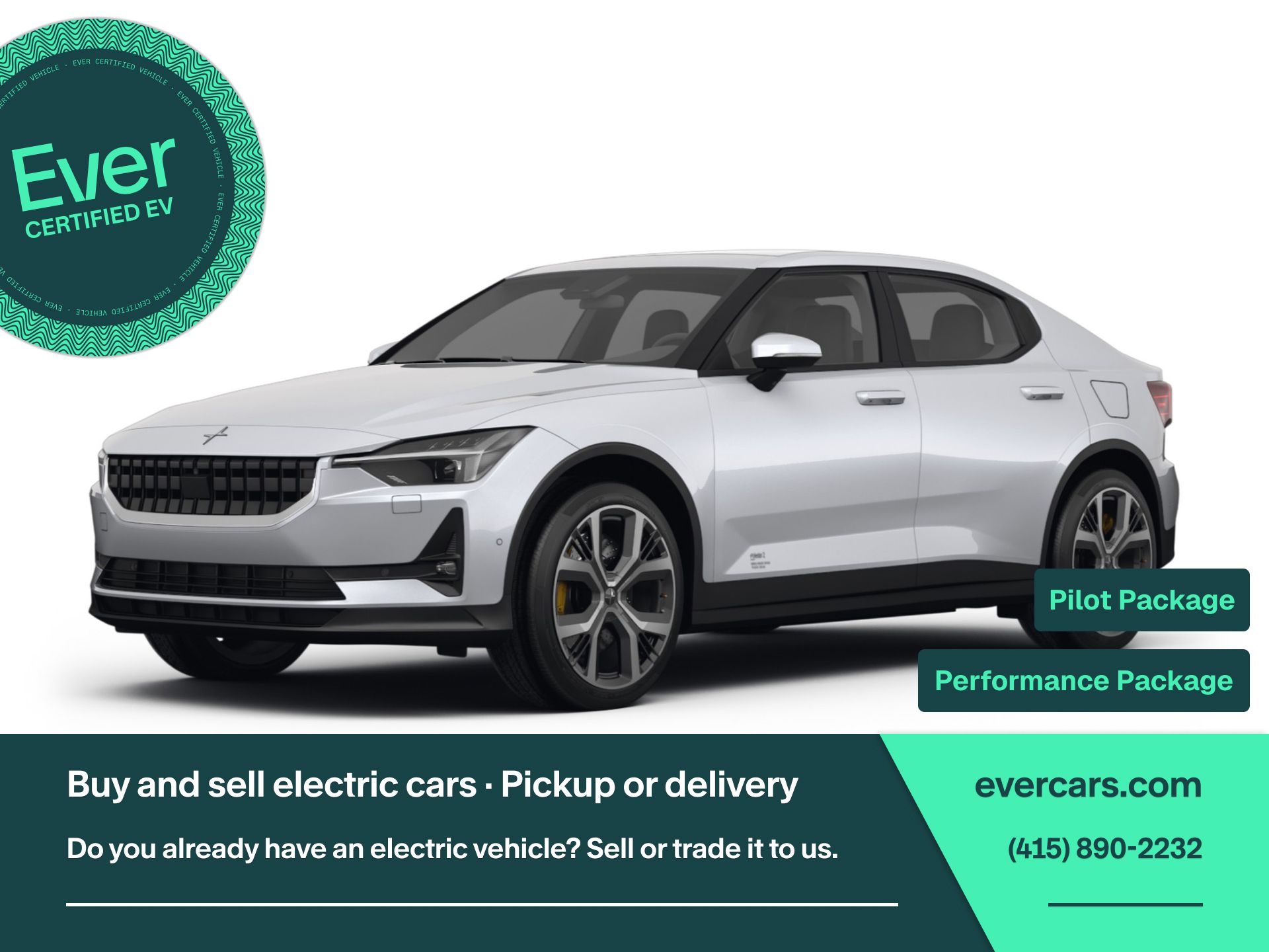 Magnesium 2022 Polestar 2 Sedan All-Wheel Drive 1-Speed Automatic
