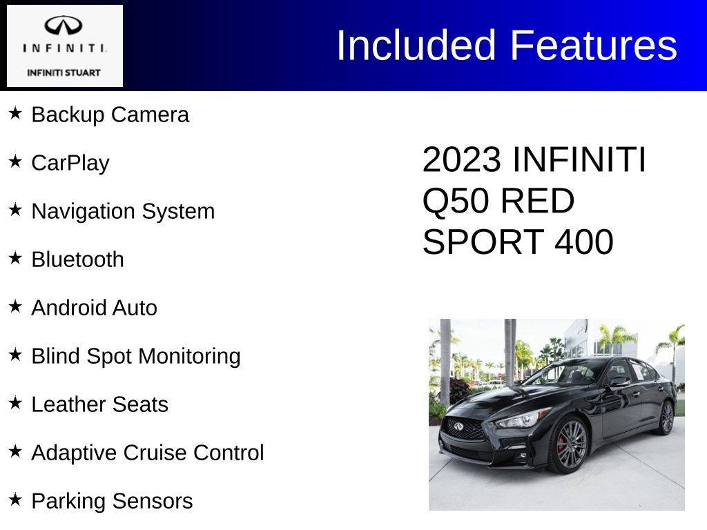 used 2023 INFINITI Q50 car, priced at $38,000