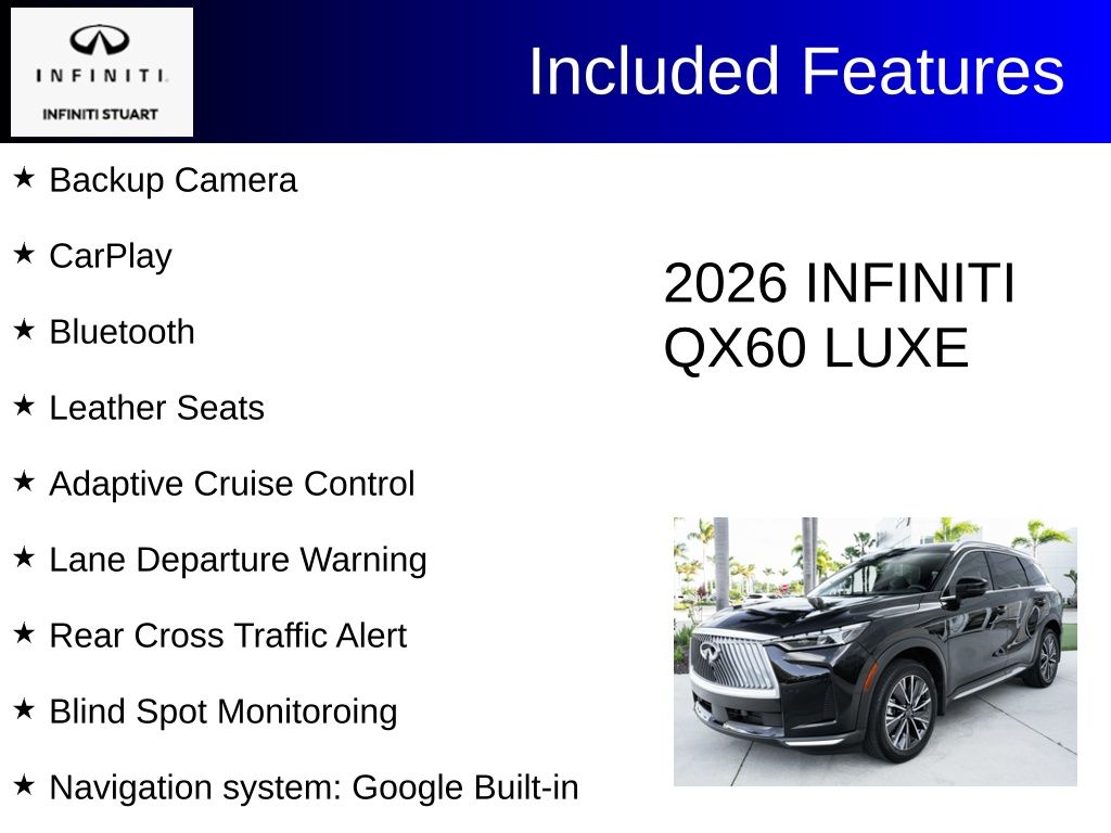 used 2026 INFINITI QX60 car, priced at $43,500