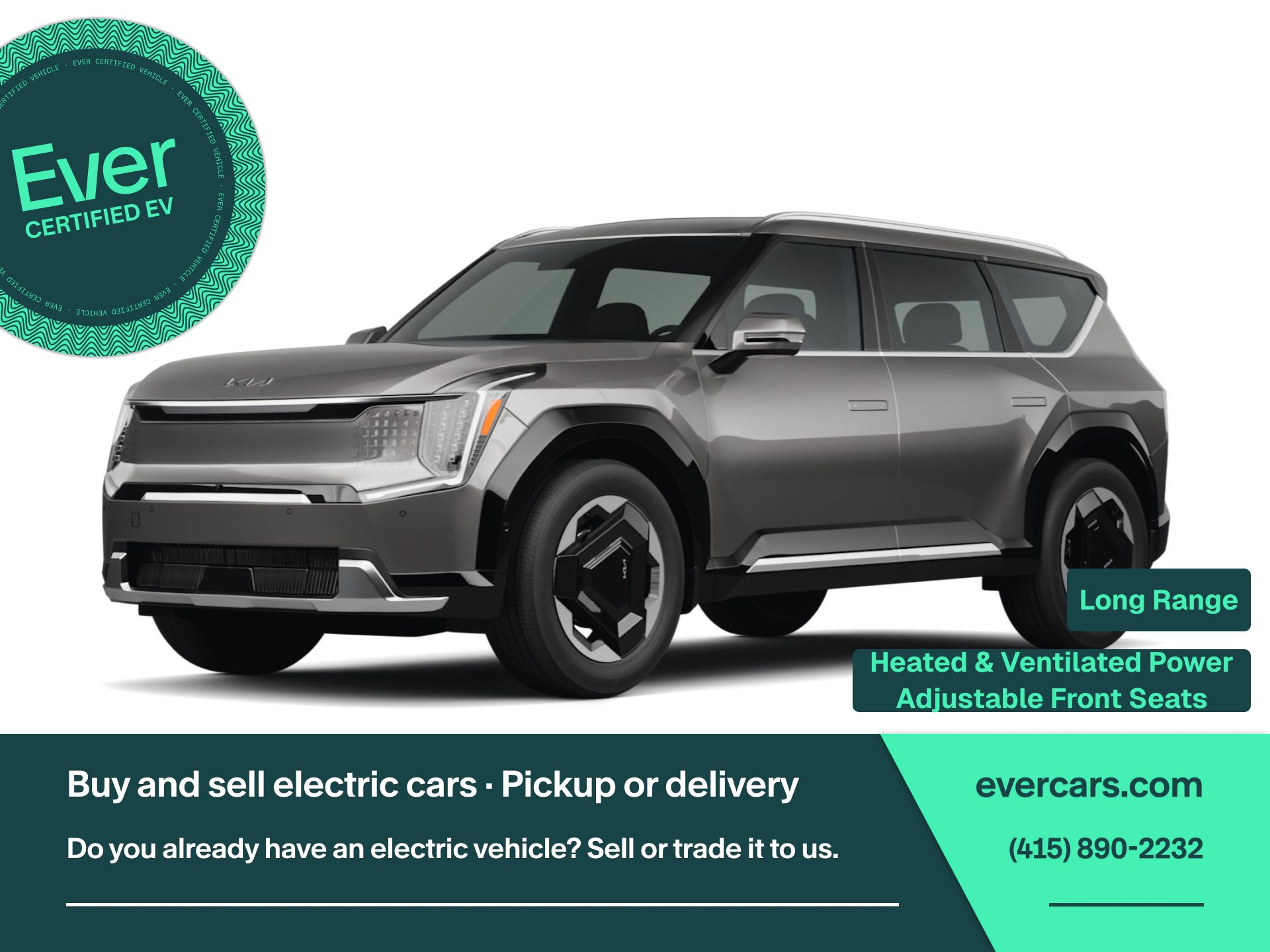Pebble Gray 2024 Kia EV9 Light Long Range RWD SUV / Crossover Rear-Wheel Drive 1-Speed Automatic