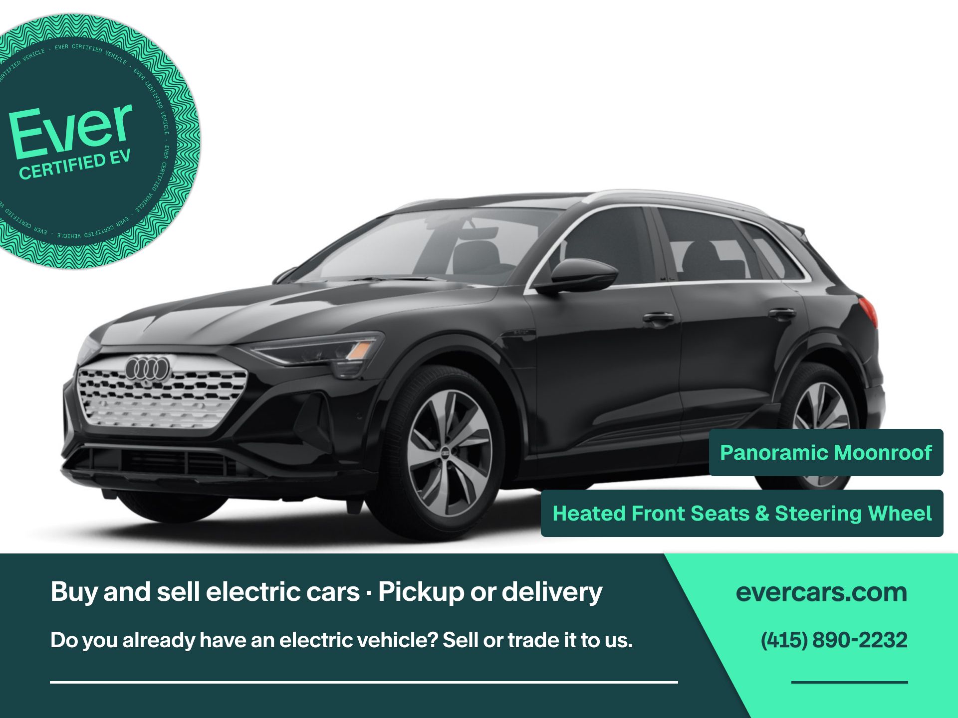 Black Metallic 2024 Audi Q8 e-tron Sportback Sedan All-Wheel Drive Automatic