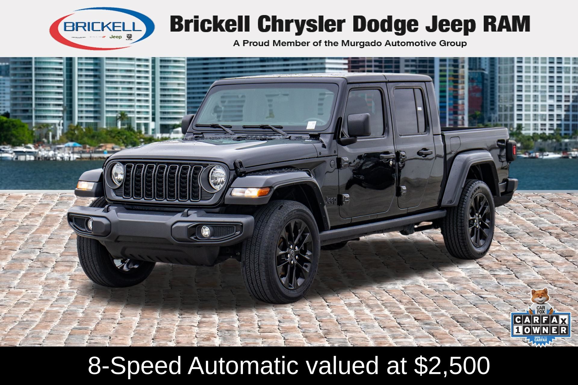 Black Clearcoat 2024 Jeep Gladiator NightHawk Crew Cab 4WD Pickup Truck Four-Wheel Drive 8-Speed Automatic