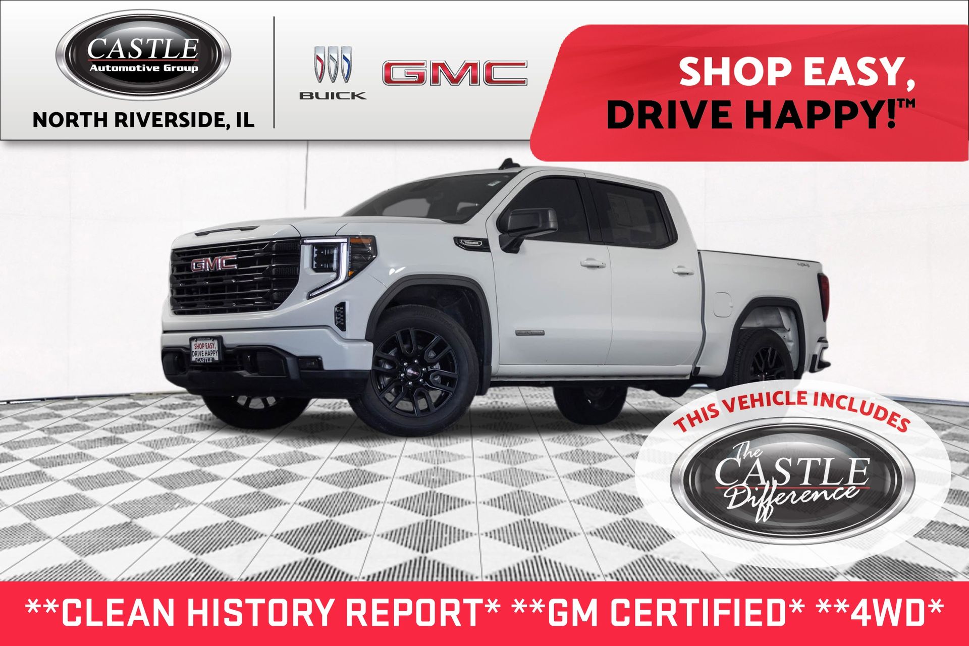 Summit White 2024 GMC Sierra 1500 Pickup Truck Four-Wheel Drive 8-Speed Automatic