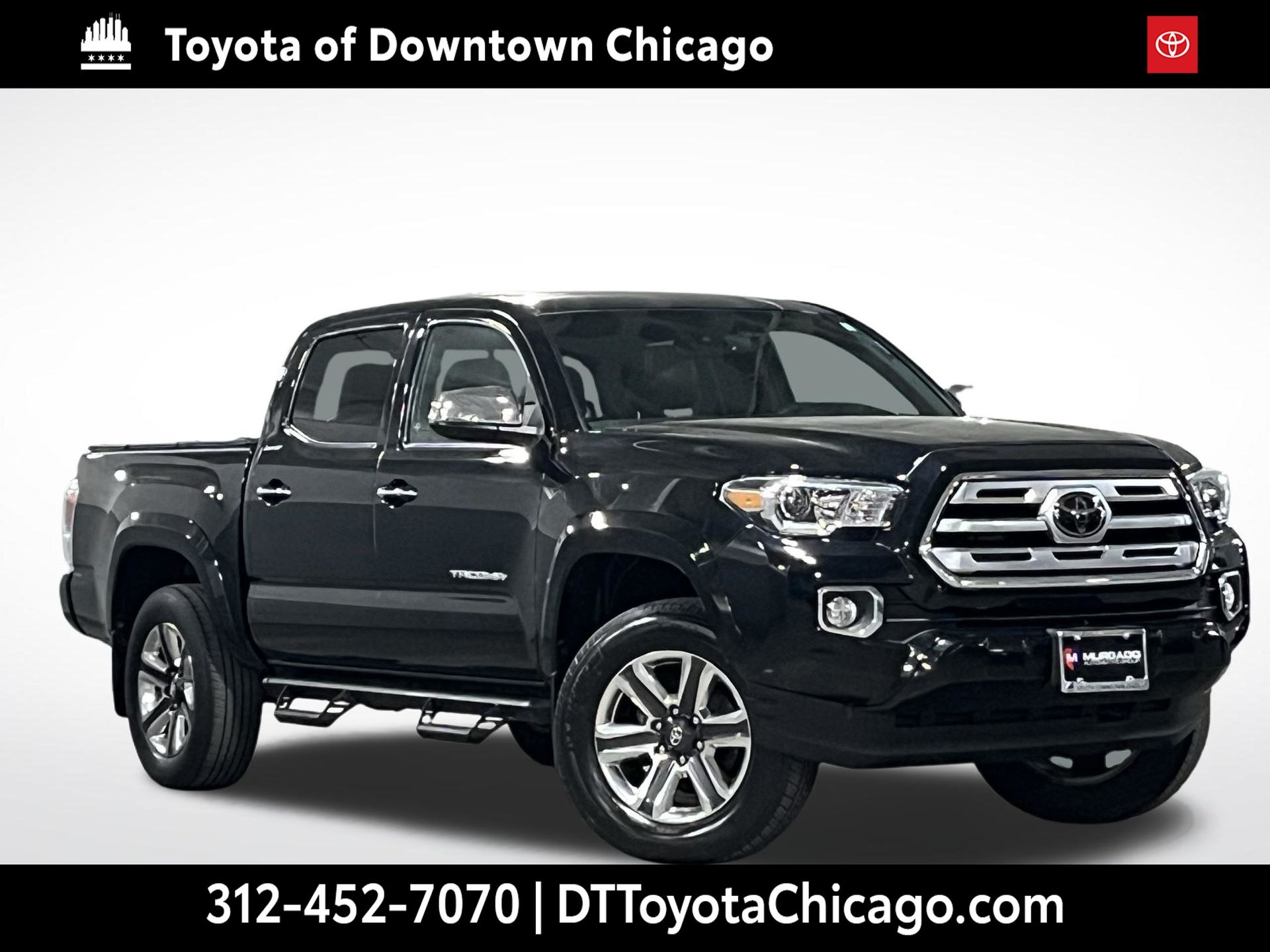 Midnight Black Metallic 2019 Toyota Tacoma Limited Double Cab 4WD Pickup Truck Four-Wheel Drive 6-Speed Automatic