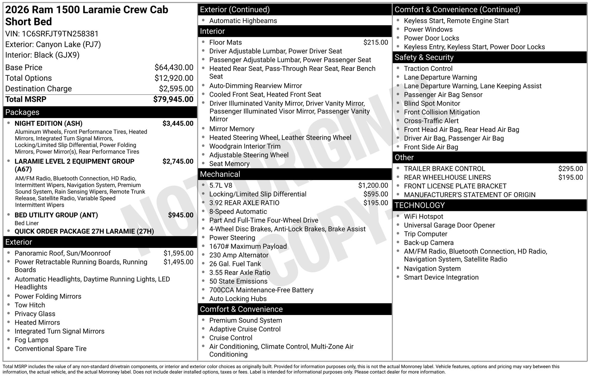 2026 RAM 1500 Laramie Crew Cab 4WD
