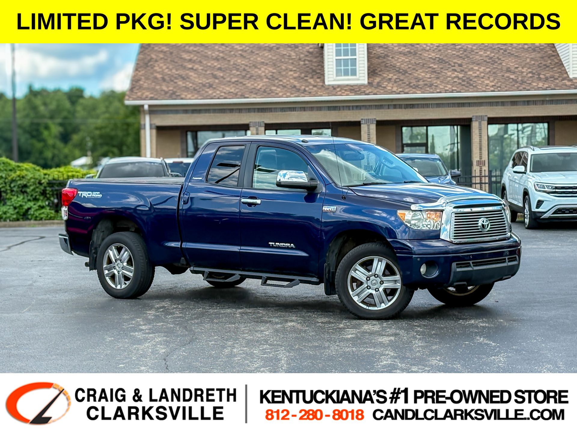 Blue 2011 Toyota Tundra Pickup Truck Four-Wheel Drive 6-Speed Automatic