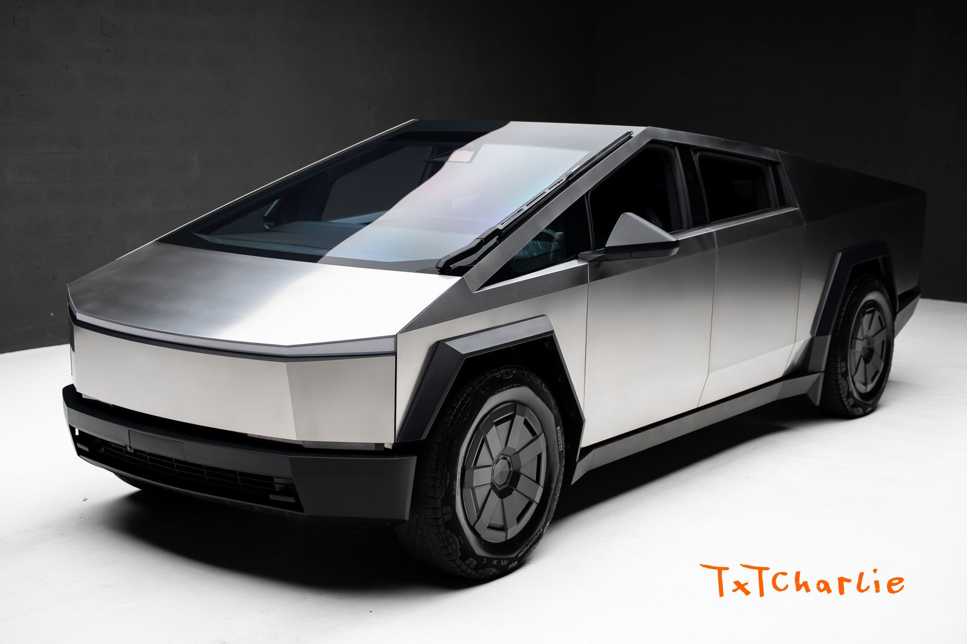 Silver 2025 Tesla Cybertruck Pickup Truck All-Wheel Drive 1-Speed Automatic