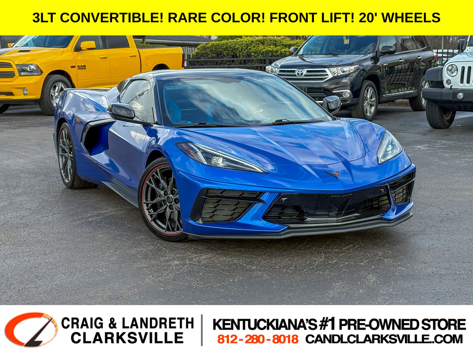 Elkhart Lake Blue Metallic 2023 Chevrolet Corvette Stingray 3LT Convertible RWD Convertible Rear-Wheel Drive 8-Speed Dual Clutch